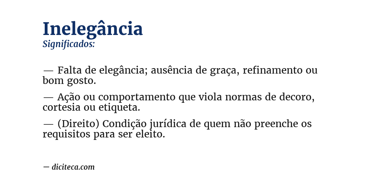 Significado de inelegância
