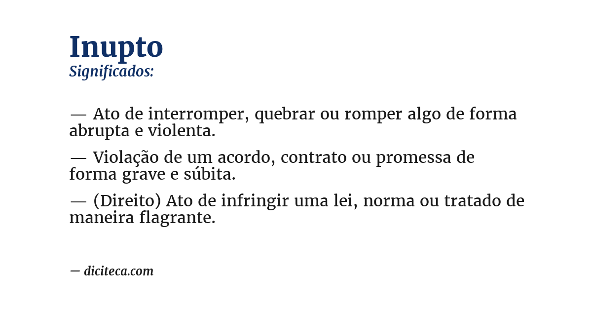 Significado de inupto