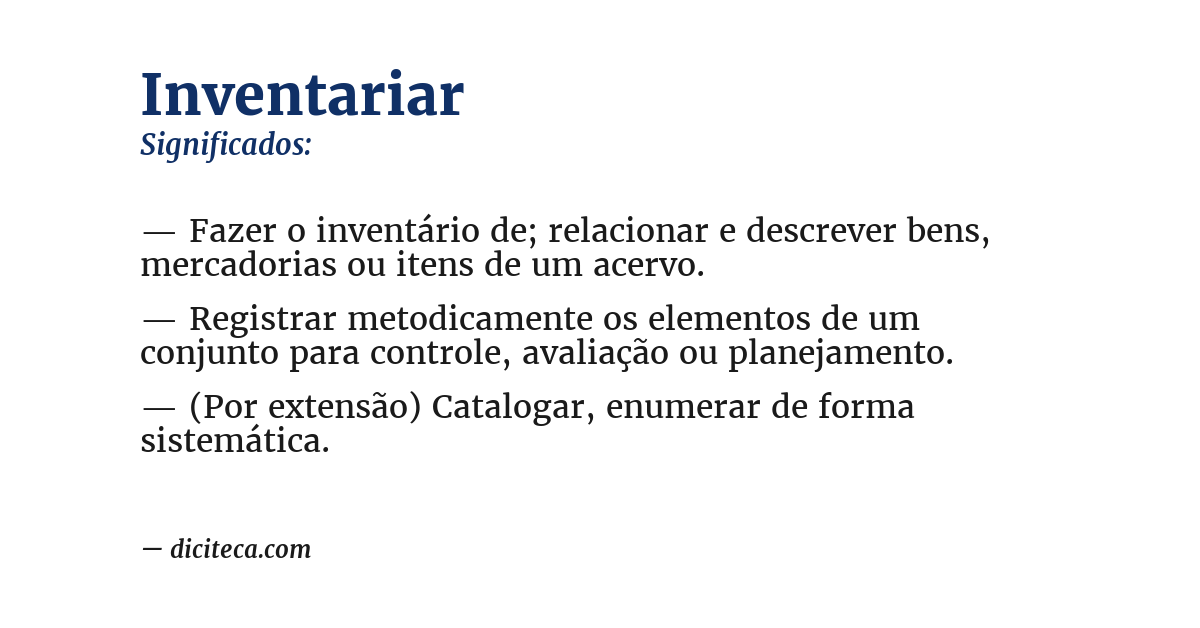 Significado de inventariar