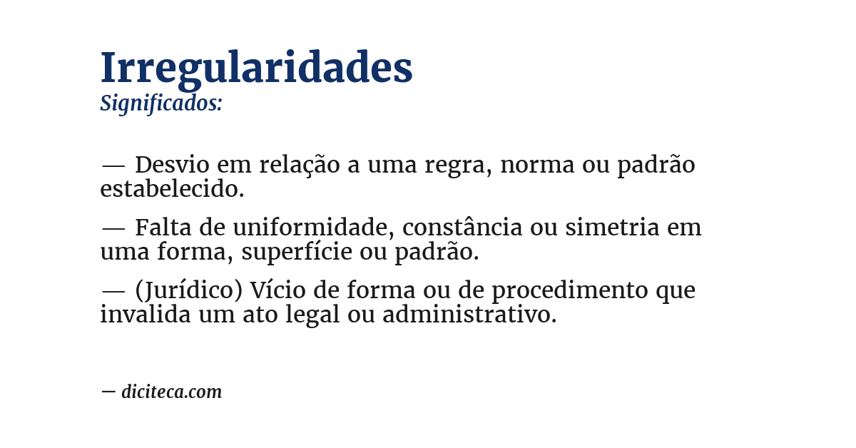 Significado de irregularidades