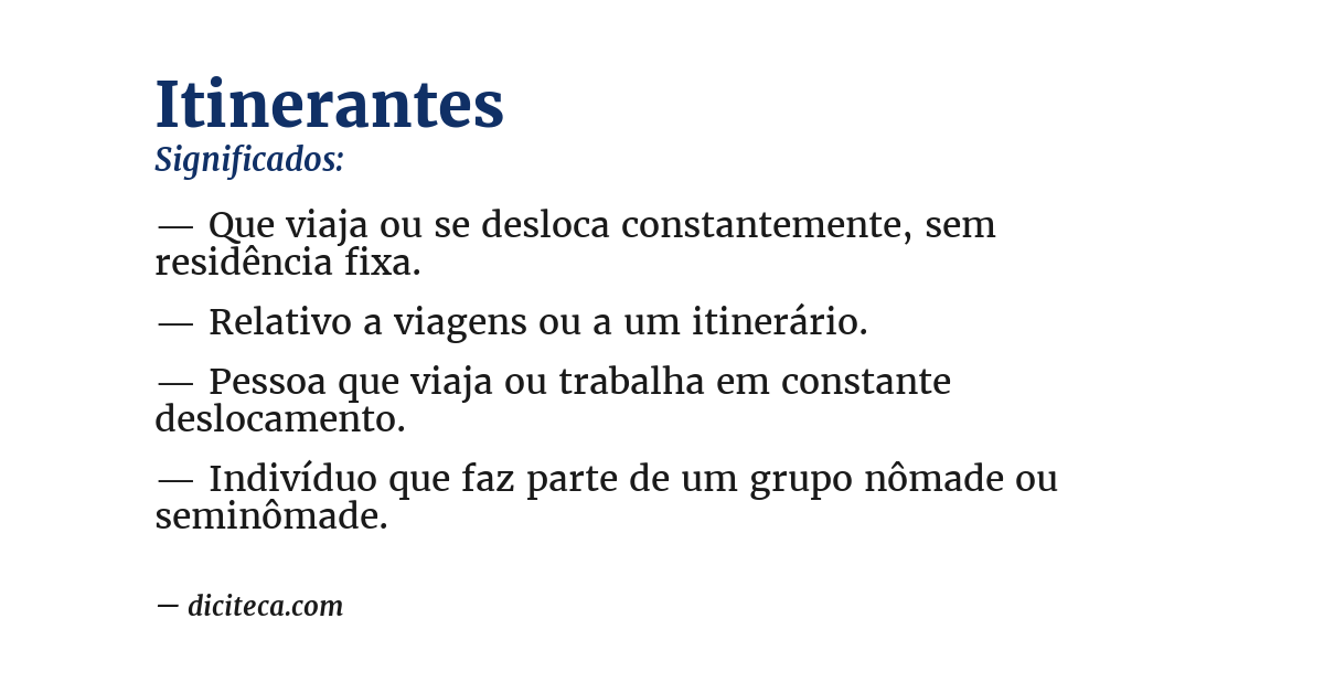 Significado de itinerantes