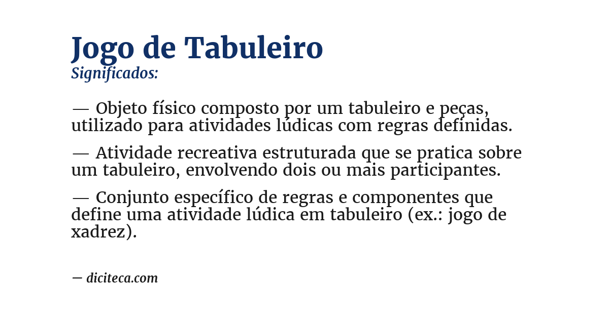 Significado de jogo de tabuleiro
