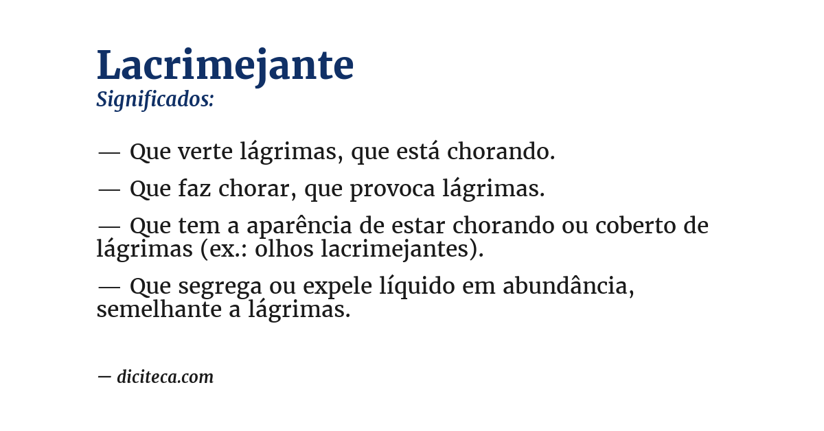 Significado de lacrimejante
