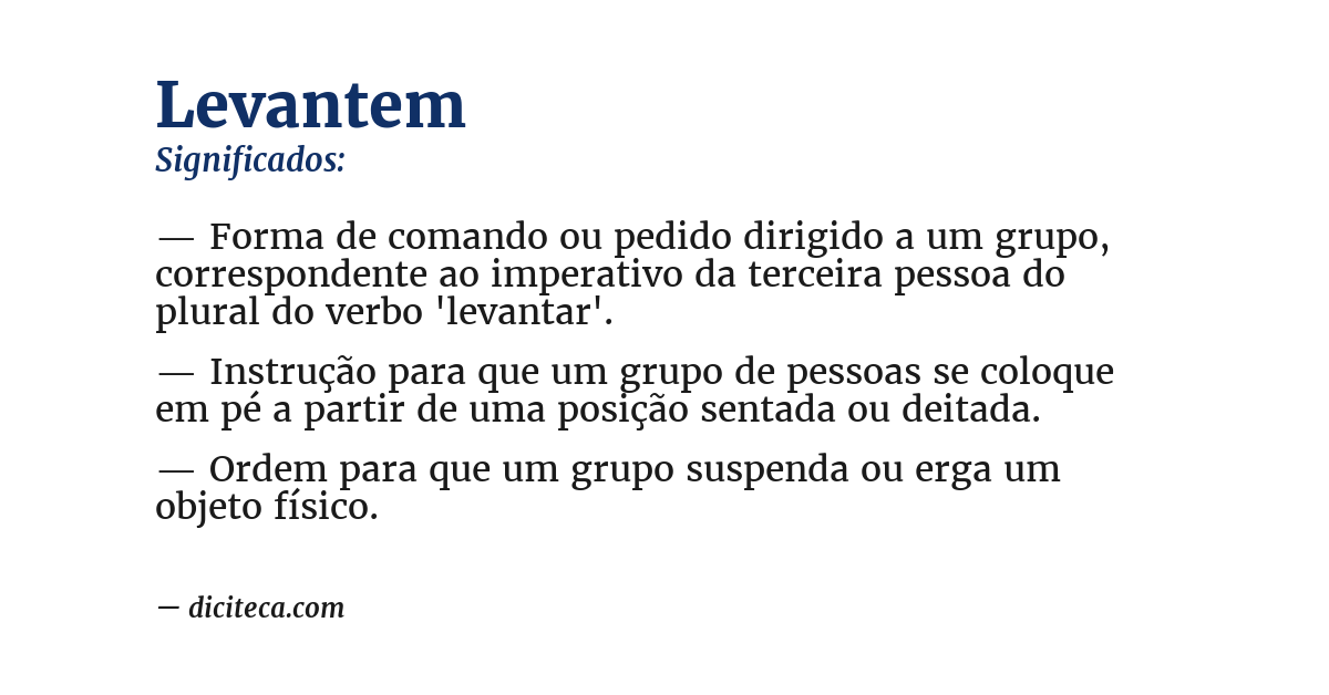 Significado de levantem