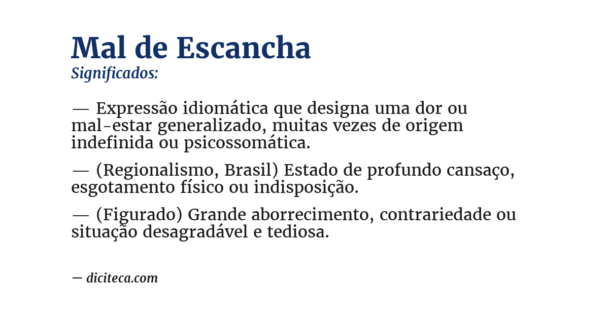 Significado de mal de escancha