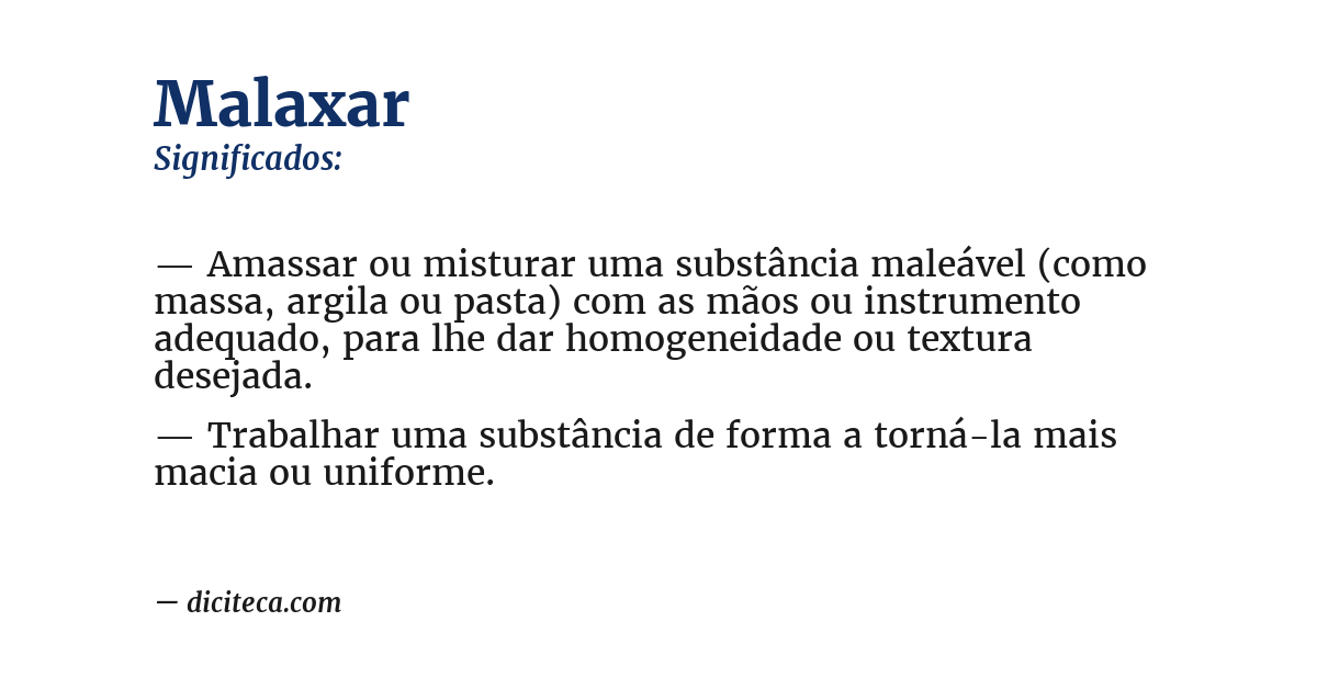 Significado de malaxar