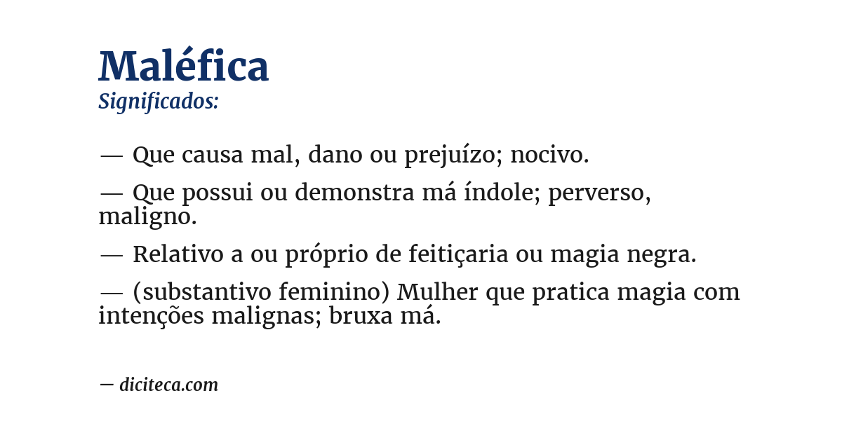 Significado de maléfica