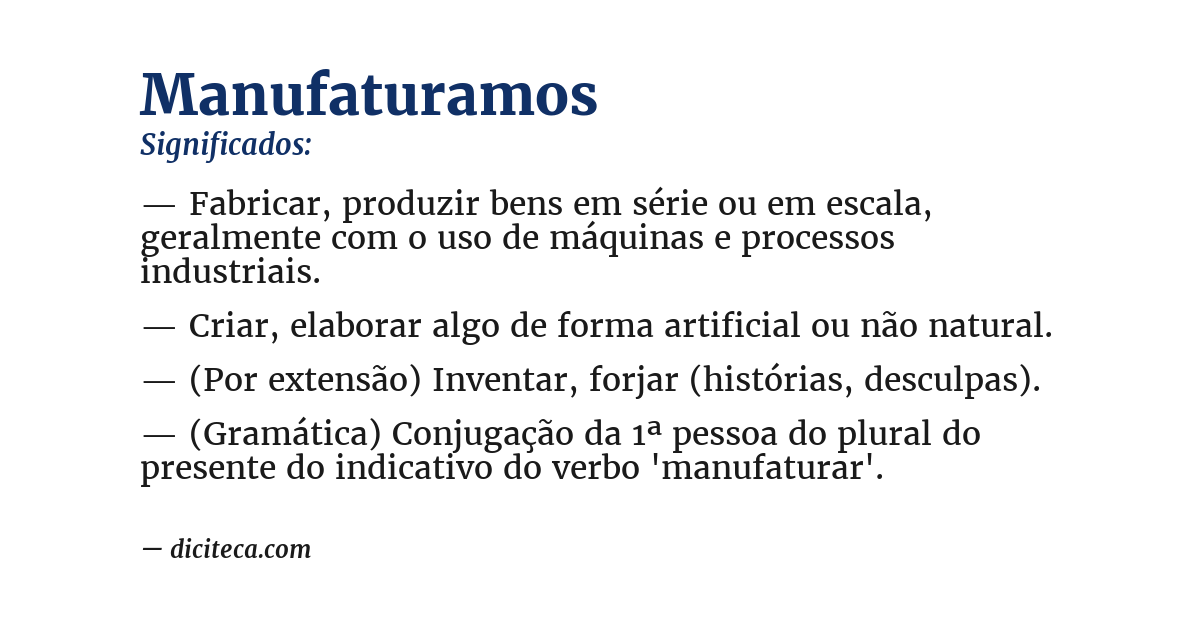 Significado de manufaturamos