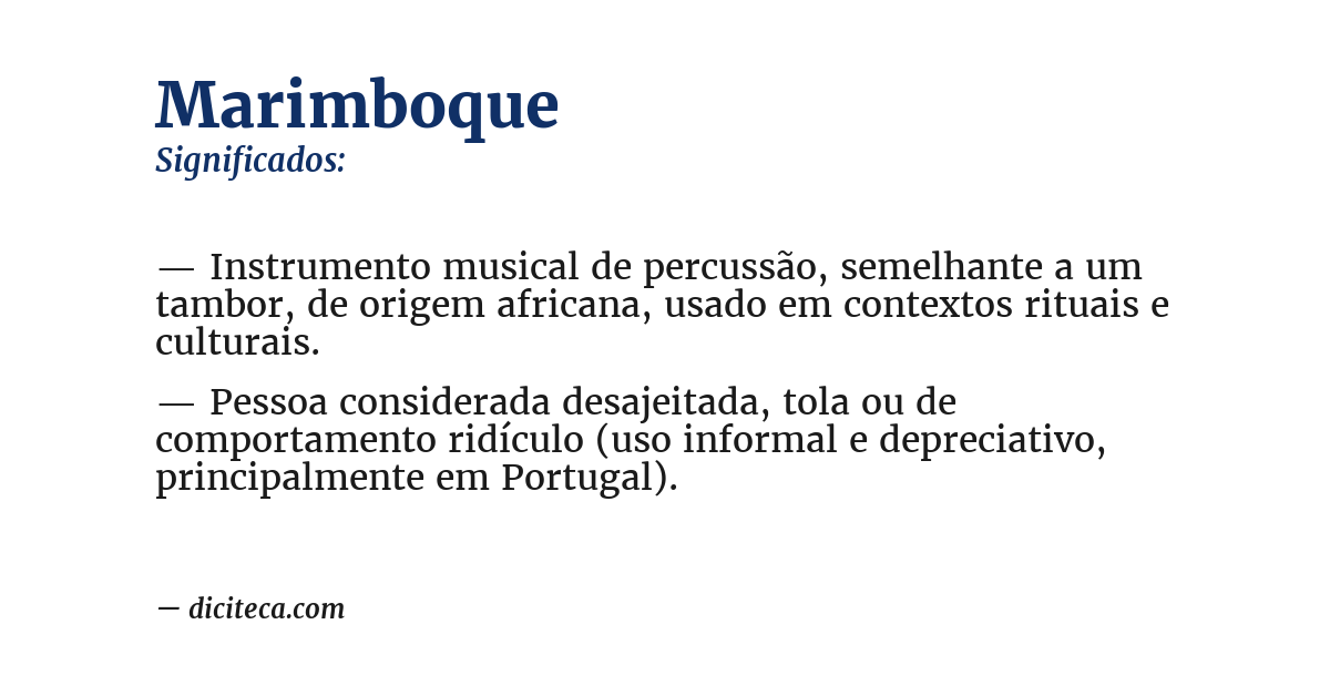 Significado de marimboque