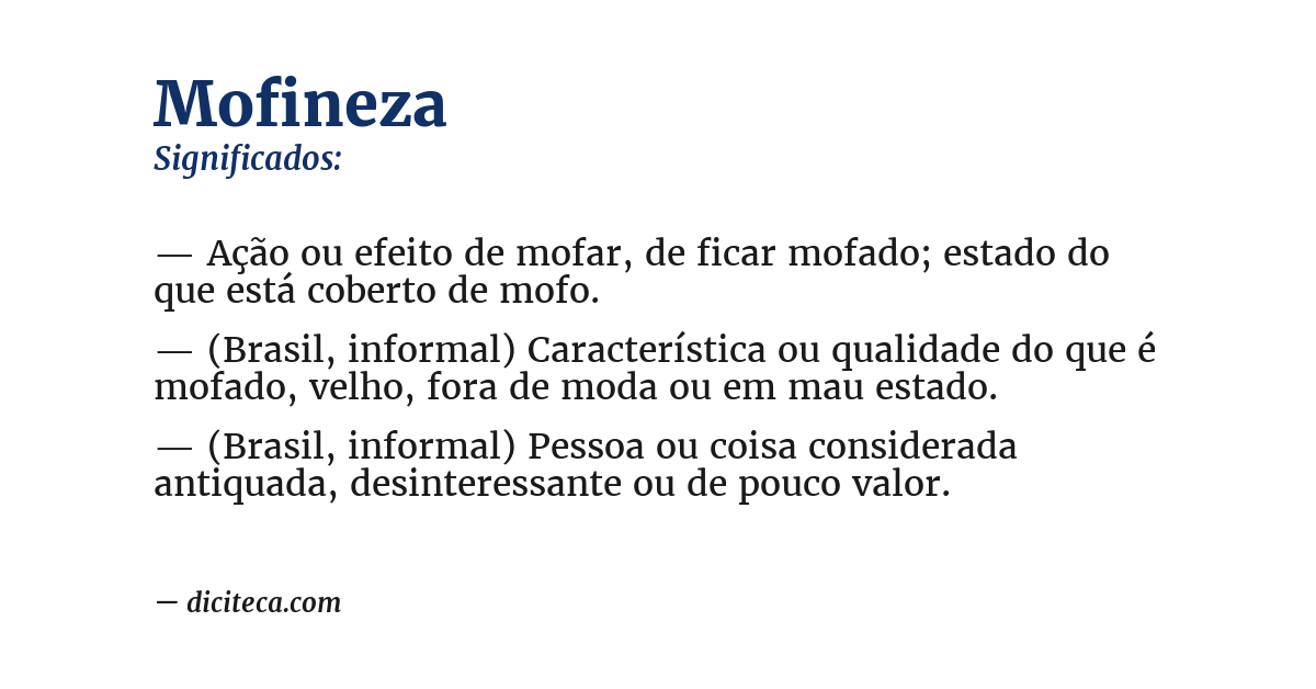 Significado de mofineza