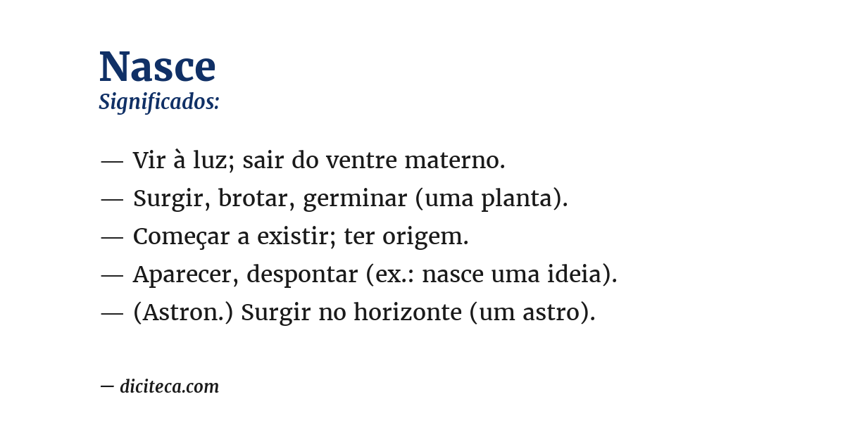 Significado de nasce