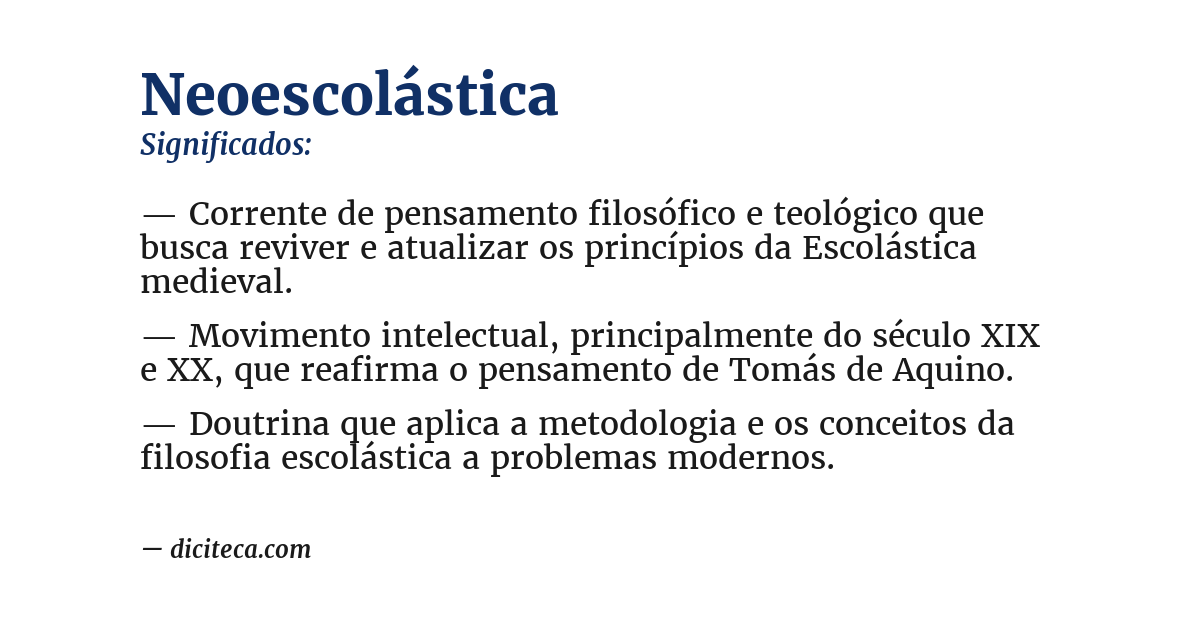 Significado de neoescolástica