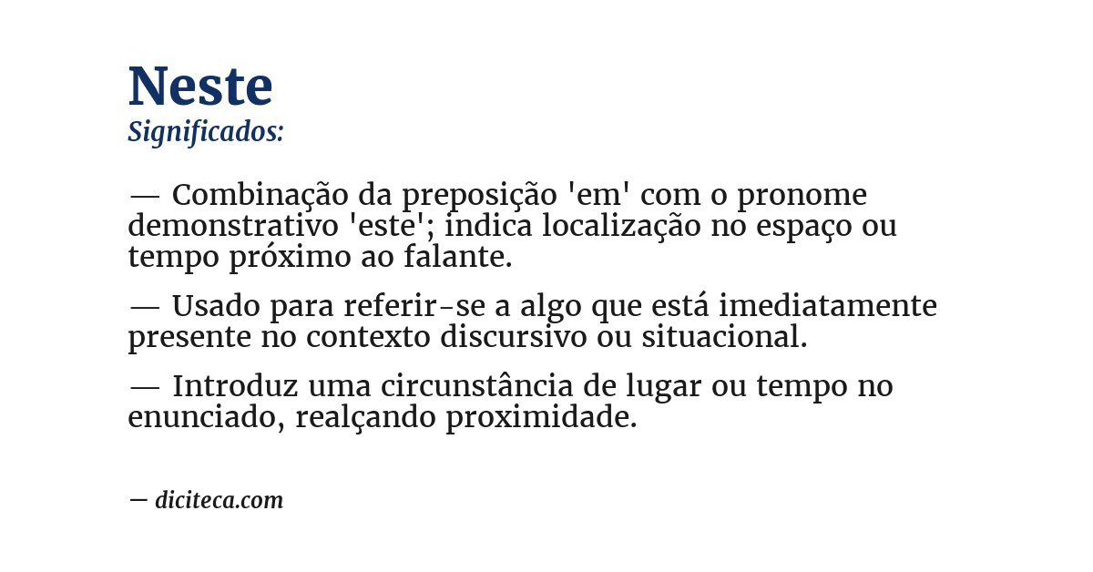 Significado de neste