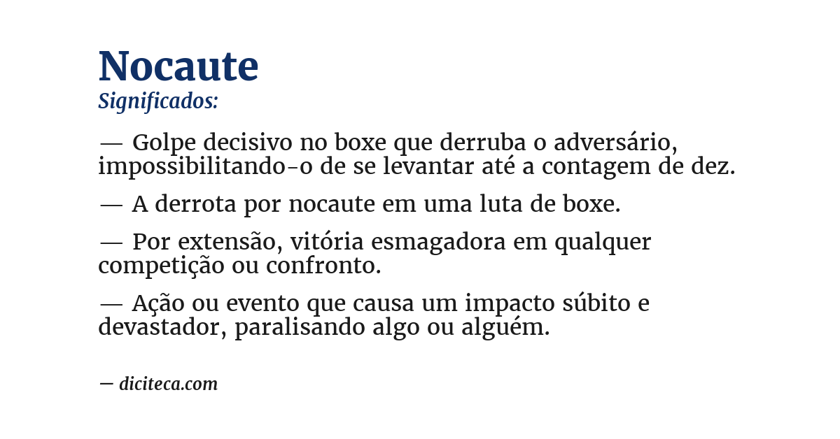Significado de nocaute