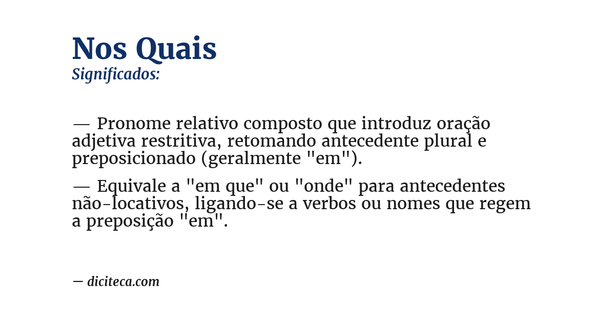 Significado de nos quais