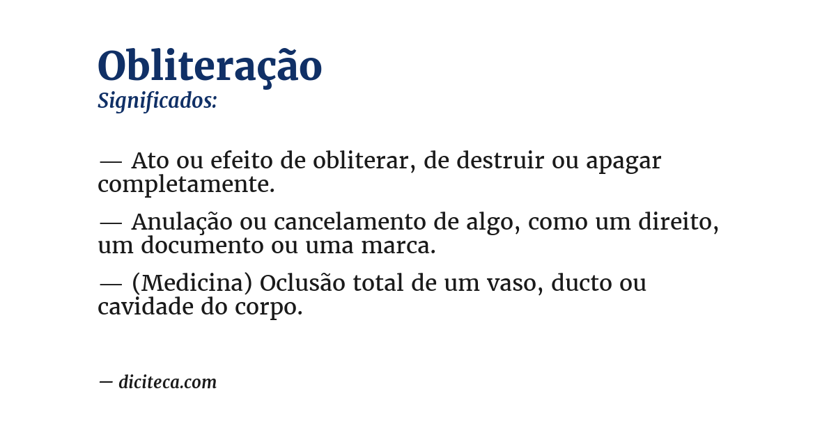 Significado de obliteração