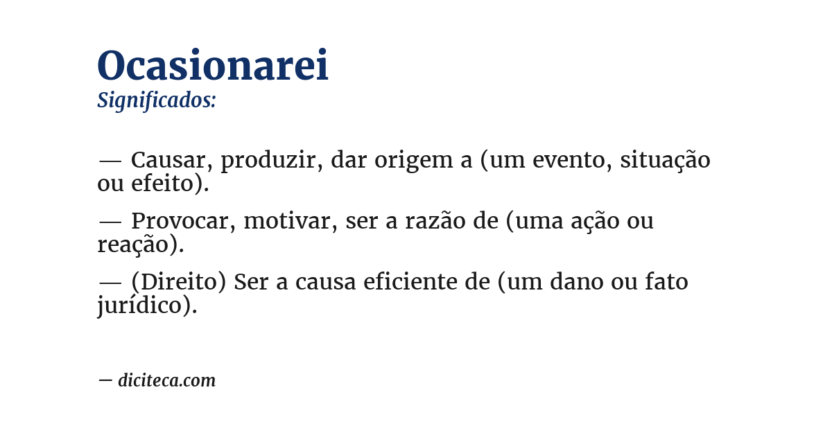 Significado de ocasionarei