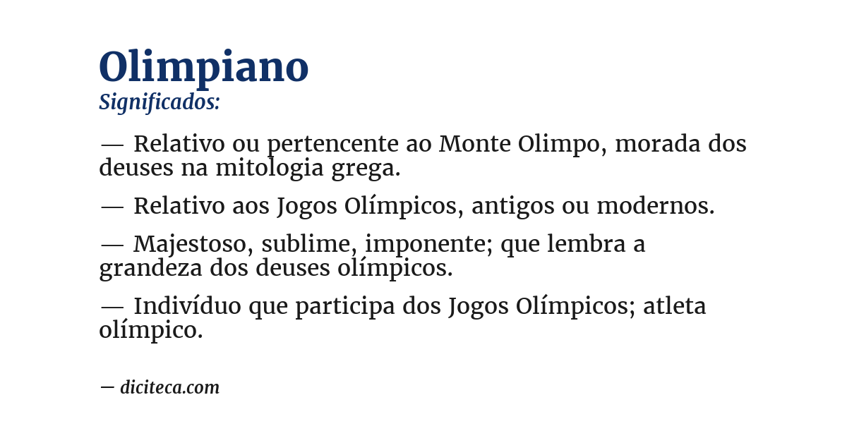 Significado de olimpiano