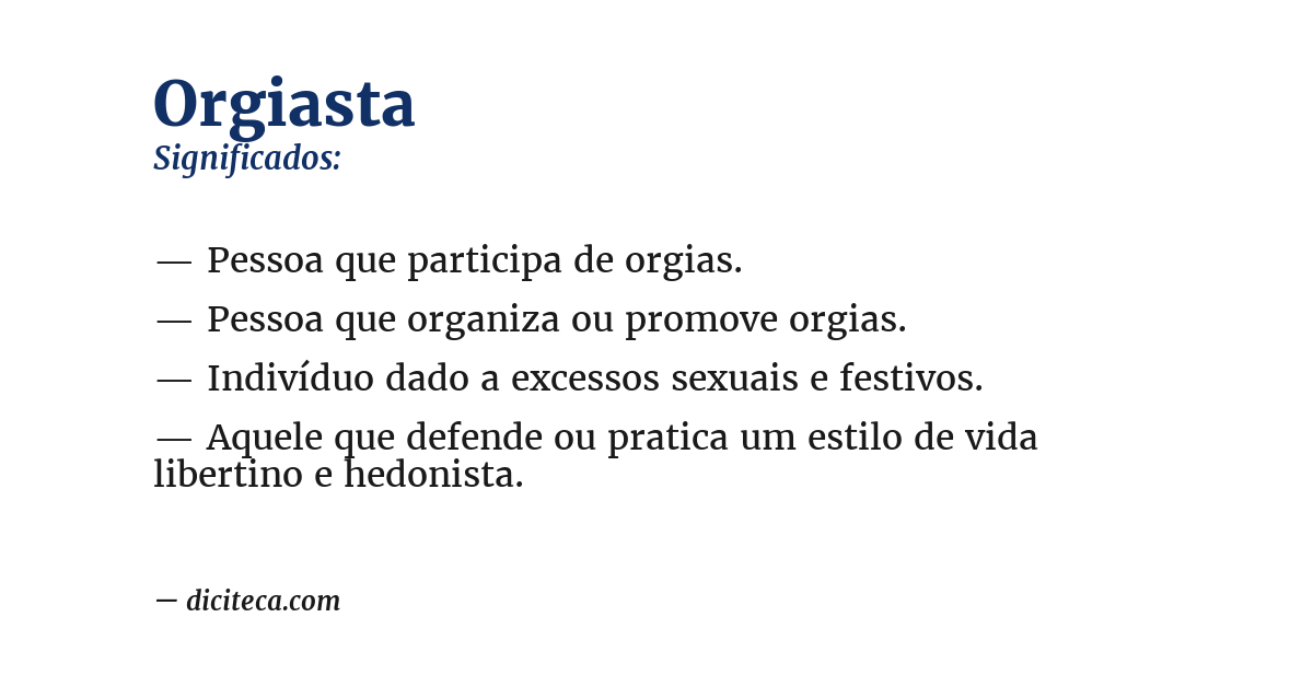Significado de orgiasta