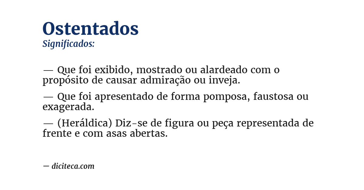 Significado de ostentados