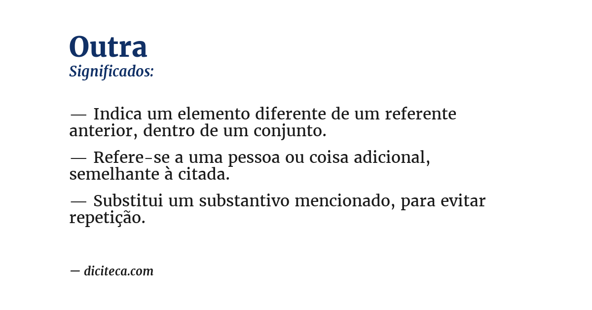 Significado de outra