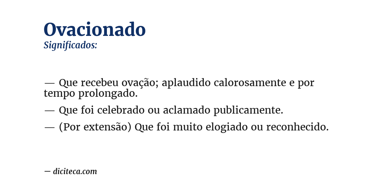 Significado de ovacionado