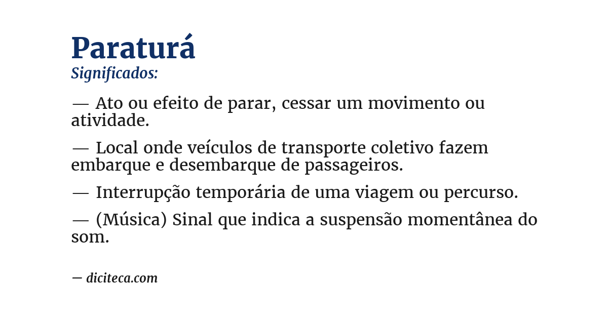 Significado de paraturá
