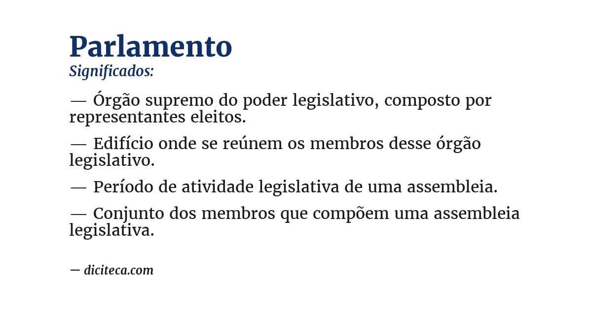 Significado de parlamento
