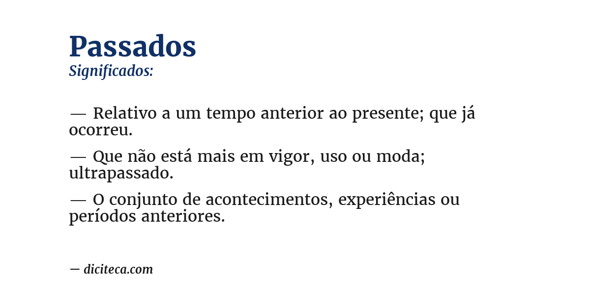 Significado de passados