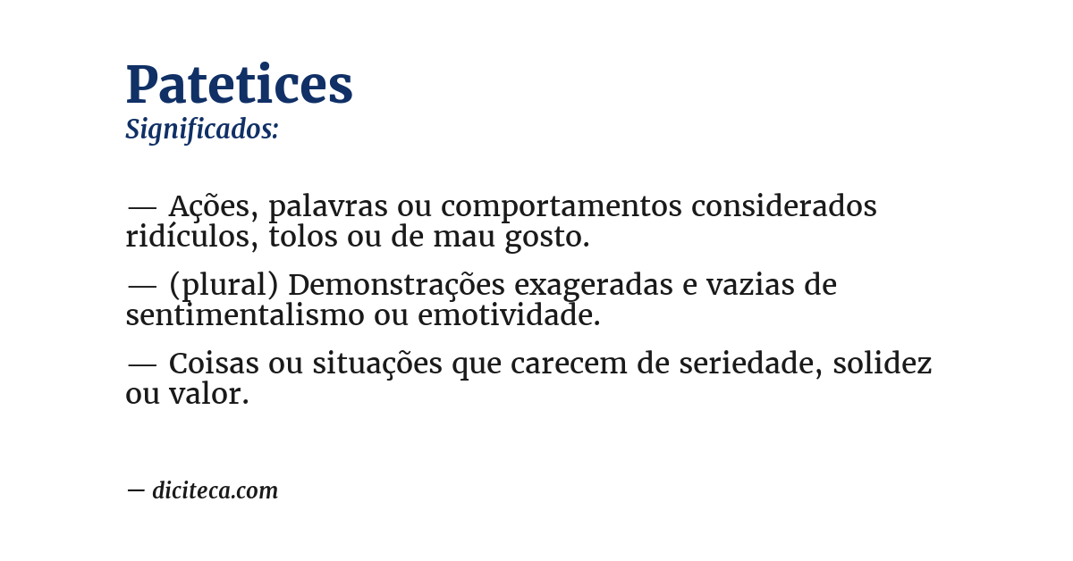 Significado de patetices