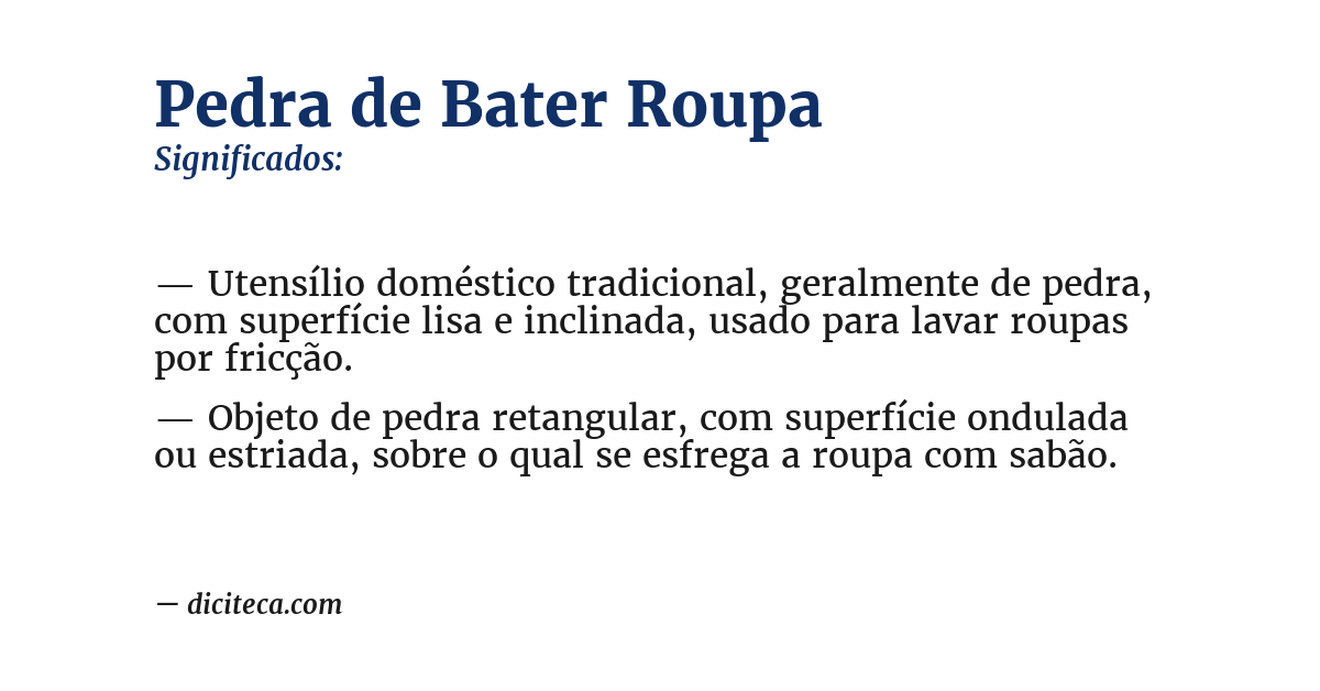 Significado de pedra de bater roupa