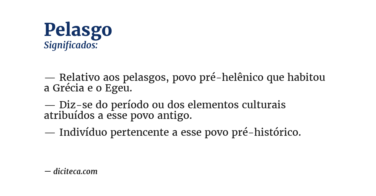 Significado de pelasgo