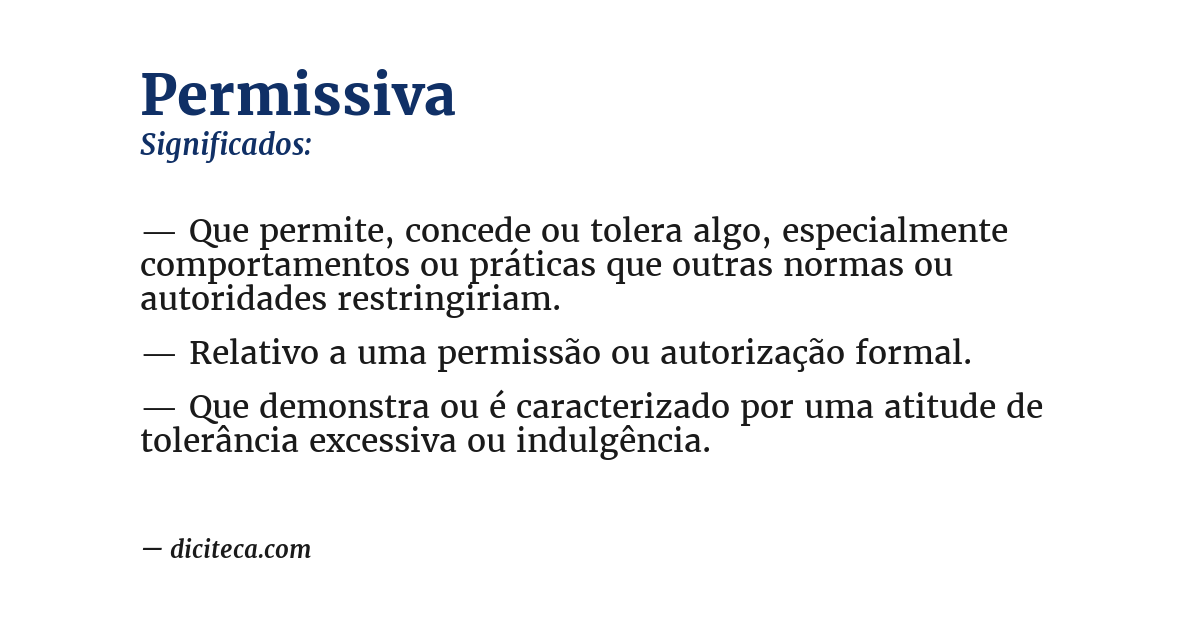Significado de permissiva