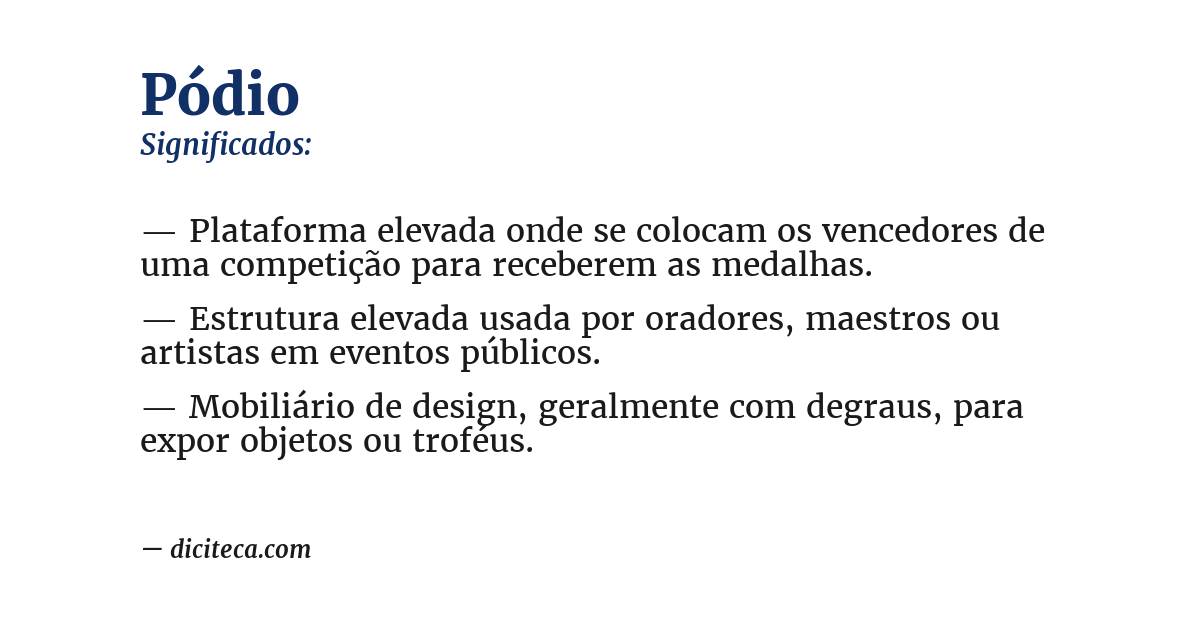 Significado de pódio