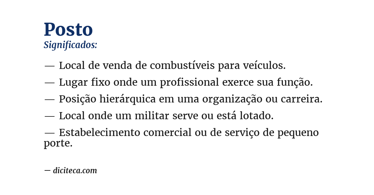 Significado de posto