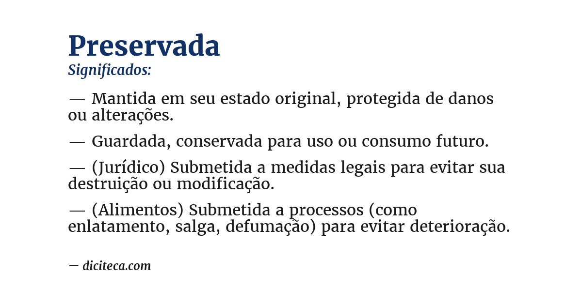 Significado de preservada