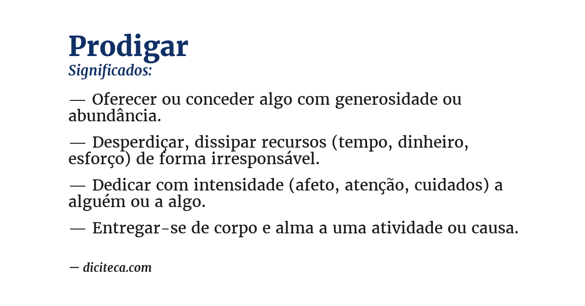Significado de prodigar