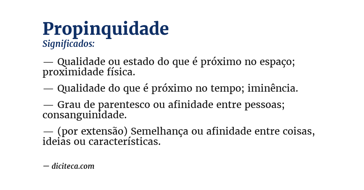 Significado de propinquidade