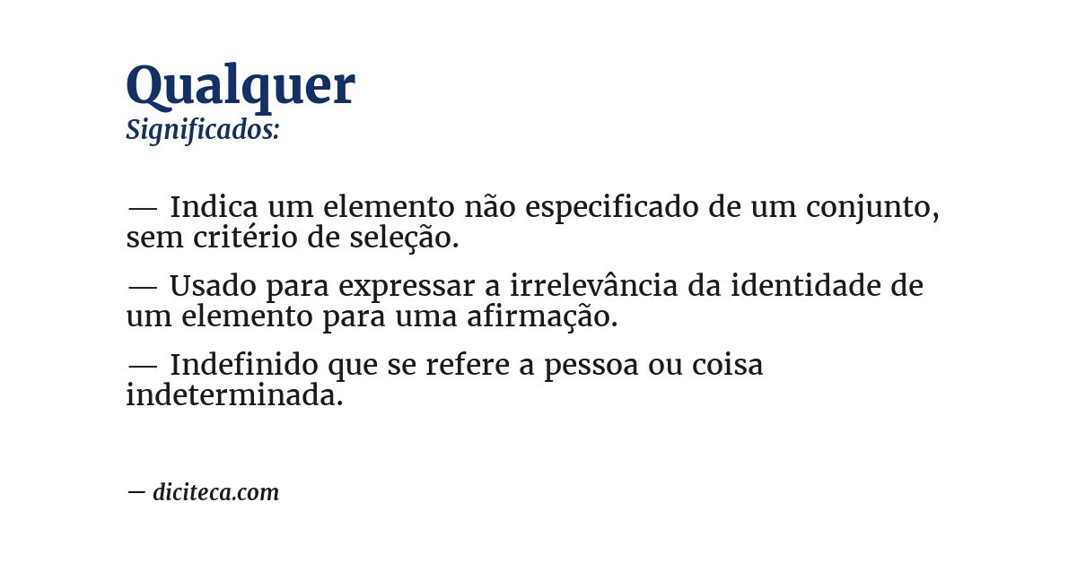 Significado de qualquer