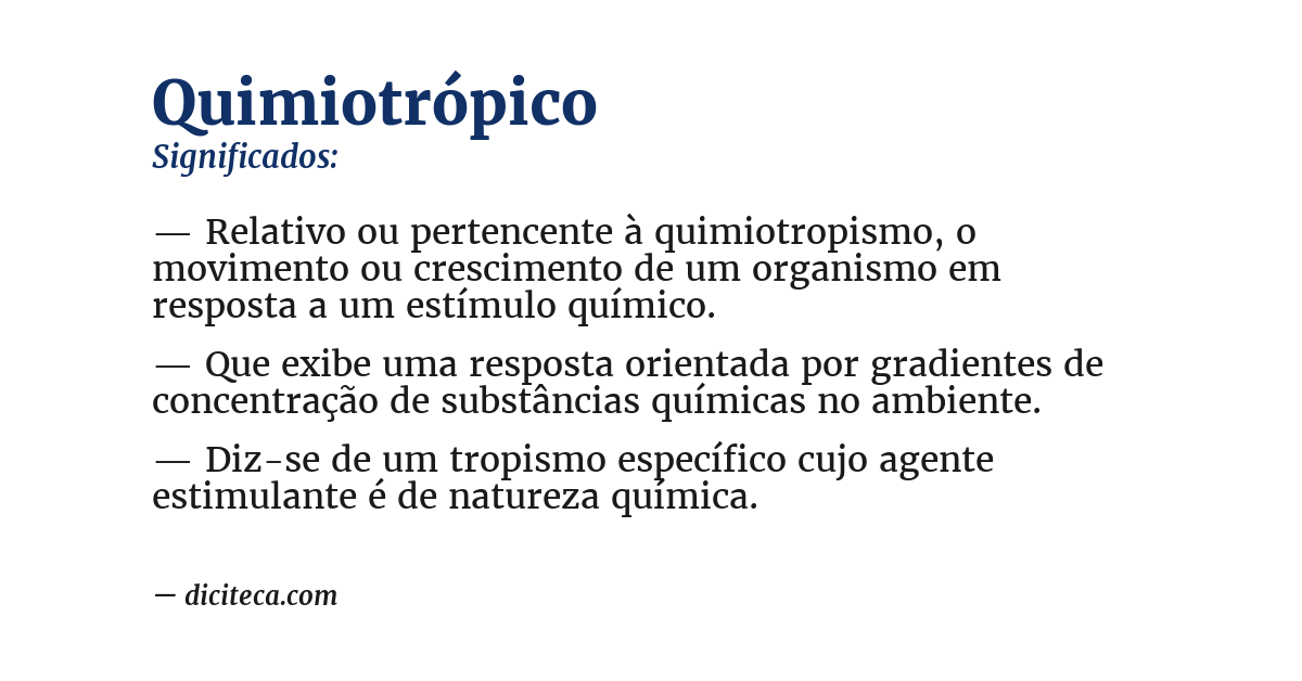 Significado de quimiotrópico