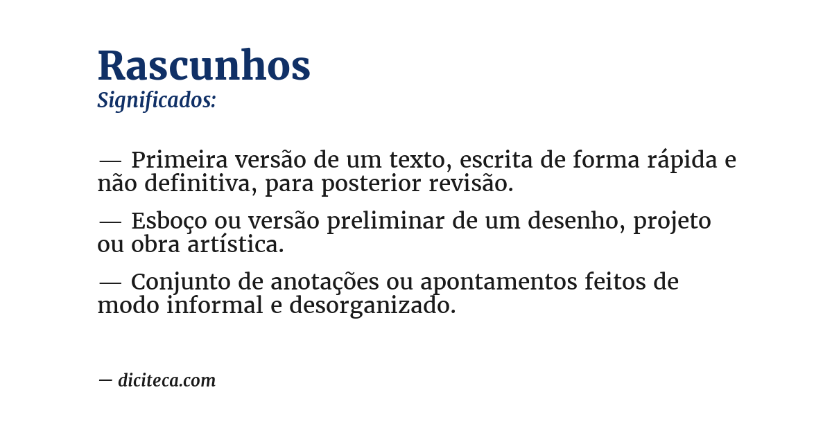 Significado de rascunhos