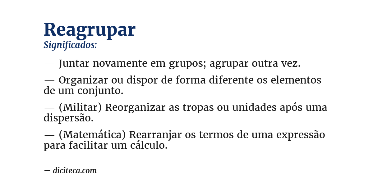 Significado de reagrupar