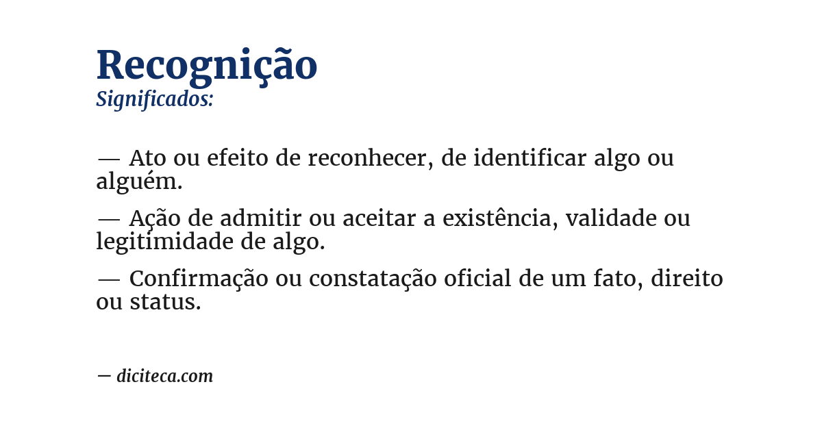 Significado de recognição
