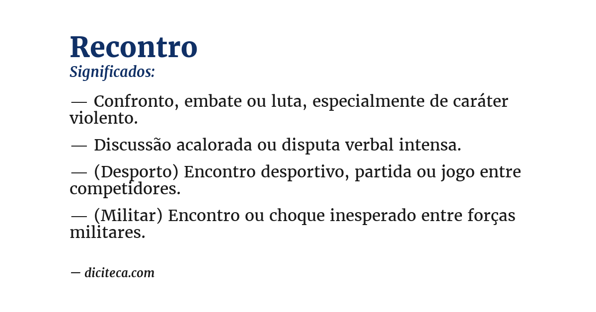 Significado de recontro