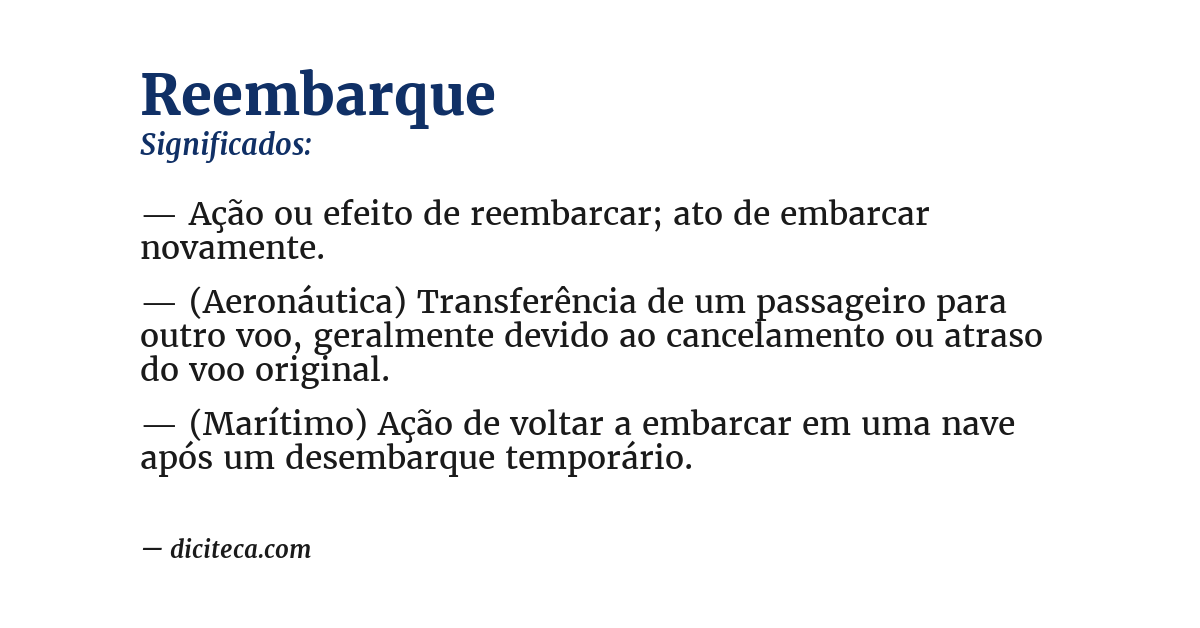 Significado de reembarque