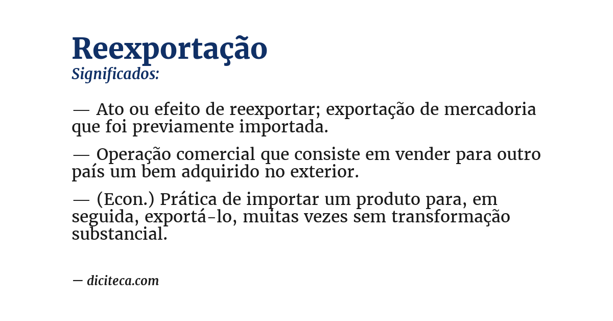 Significado de reexportação