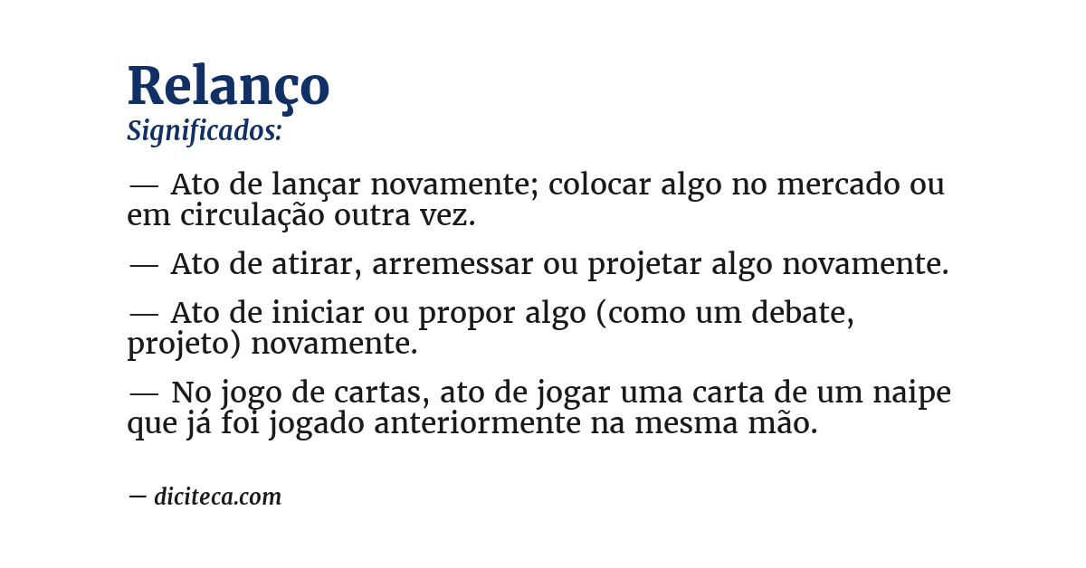 Significado de relanço