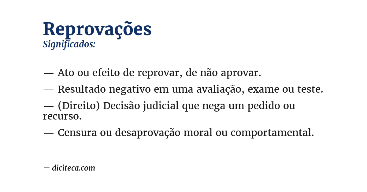 Significado de reprovações
