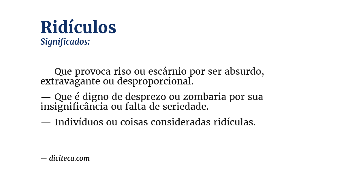 Significado de ridículos