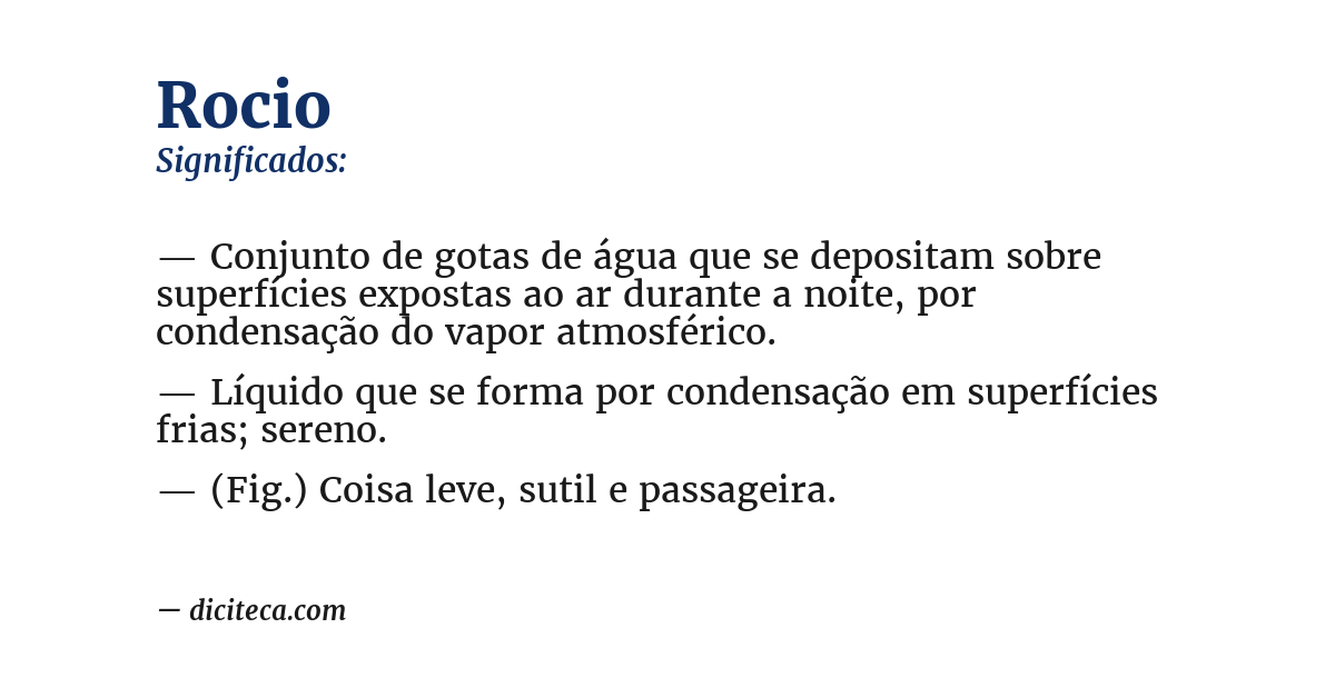Significado de rocio